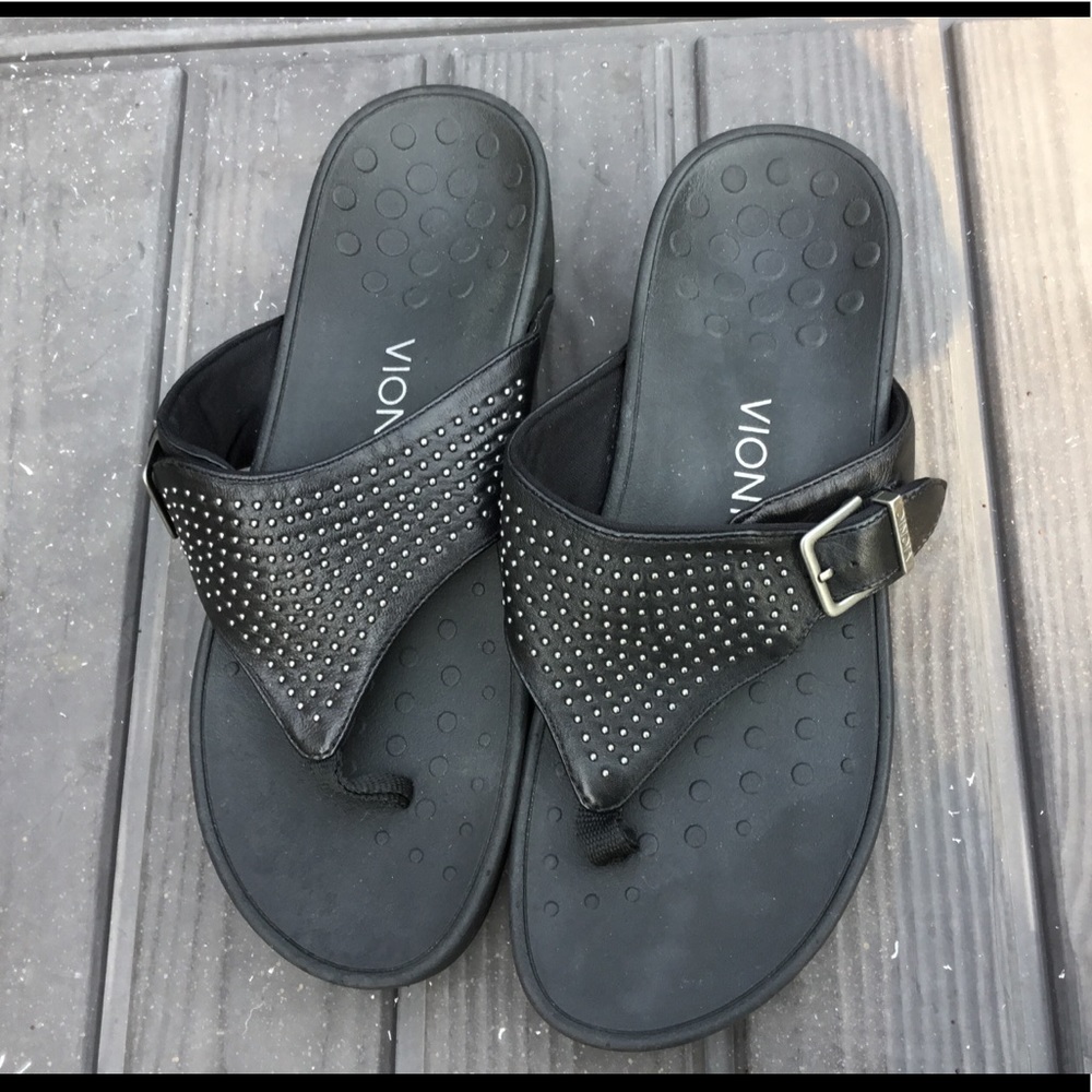Vionic Black Capitola Sandals Women sz 9